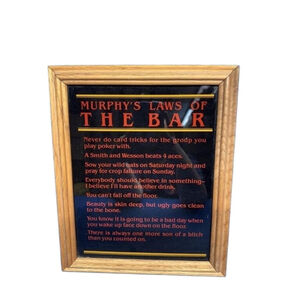 FIGI Giftware Murphy's Laws of the Bar Framed Print